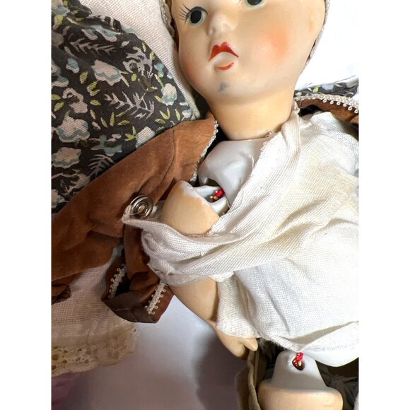 Vtg Hummel Goebel Style Hansel Gretel String Jointed Porcelain Dolls Bisque 11” - Picture 9 of 13